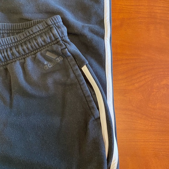 Adidas 3 Stripe Black and White Sweats Size M - Picture 2 of 6